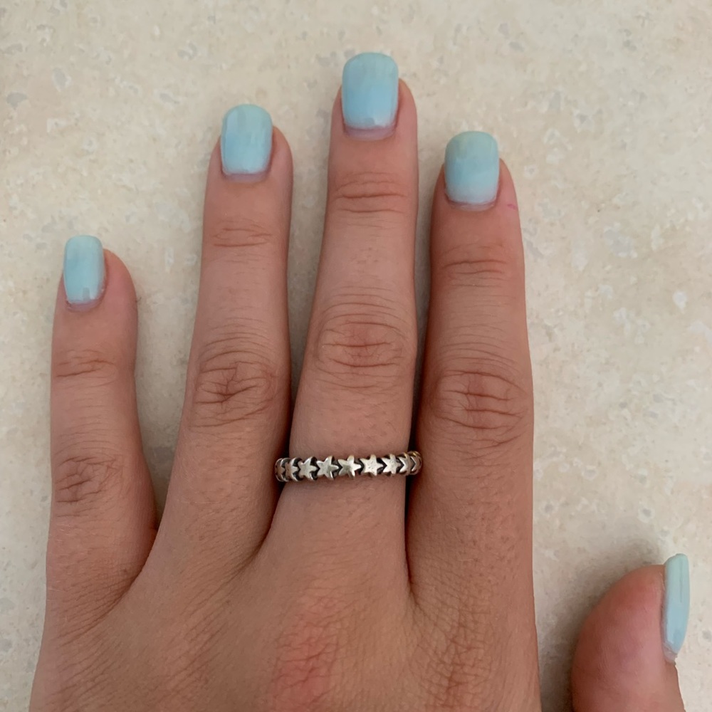SILVER PANDORA STAR RING